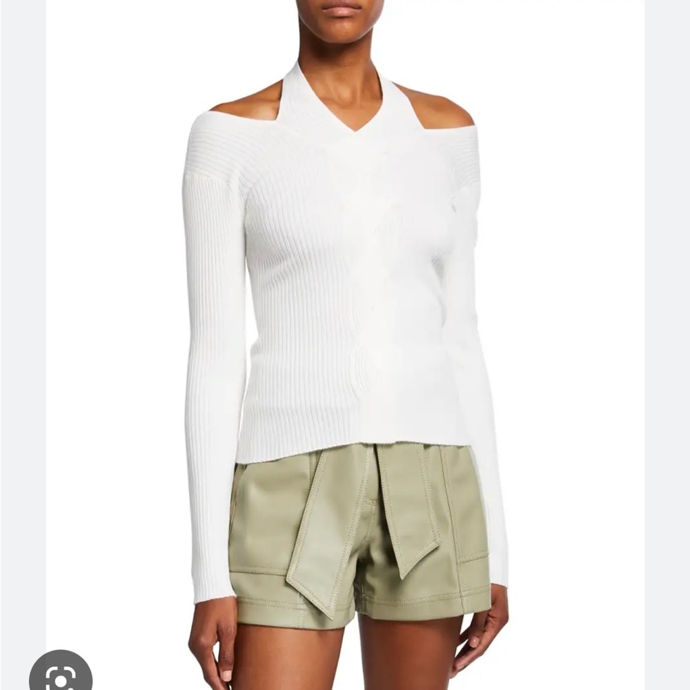 JONATHAN SIMKHAI Leah Cut-Out Cable Knit Top